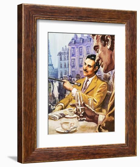 Taking Tea in Paris-English School-Framed Giclee Print