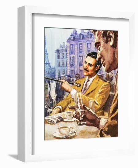 Taking Tea in Paris-English School-Framed Giclee Print