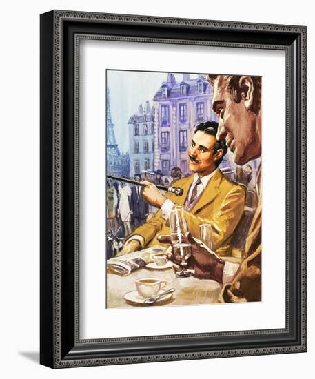 Taking Tea in Paris-English School-Framed Giclee Print