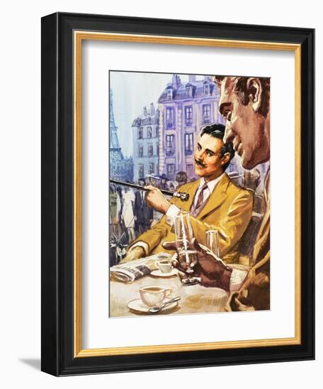 Taking Tea in Paris-English School-Framed Giclee Print