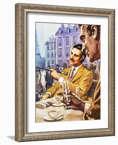 Taking Tea in Paris-English School-Framed Giclee Print