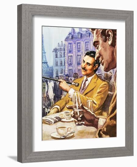 Taking Tea in Paris-English School-Framed Giclee Print