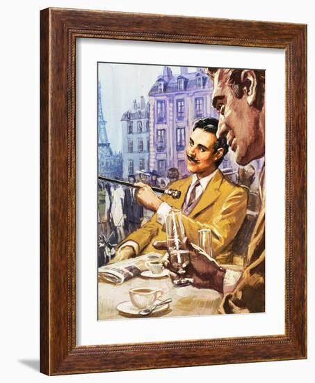 Taking Tea in Paris-English School-Framed Giclee Print