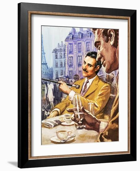 Taking Tea in Paris-English School-Framed Giclee Print