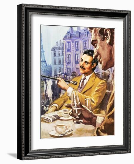 Taking Tea in Paris-English School-Framed Giclee Print