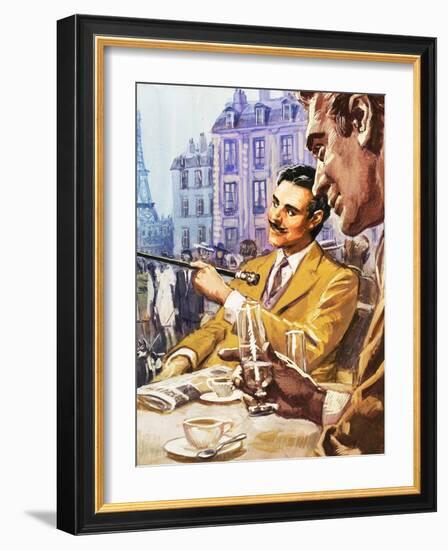 Taking Tea in Paris-English School-Framed Giclee Print