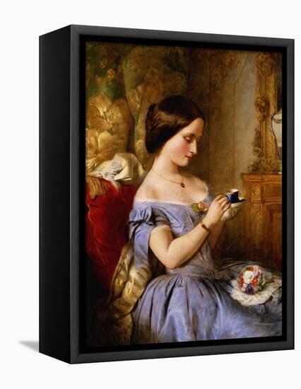 Taking Tea in the Drawing Room-Arthur Hughes-Framed Premier Image Canvas