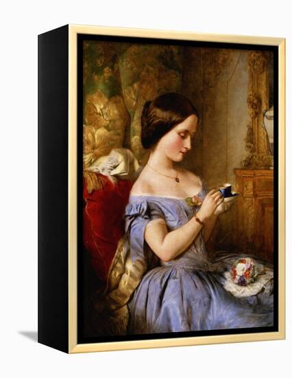 Taking Tea in the Drawing Room-Arthur Hughes-Framed Premier Image Canvas