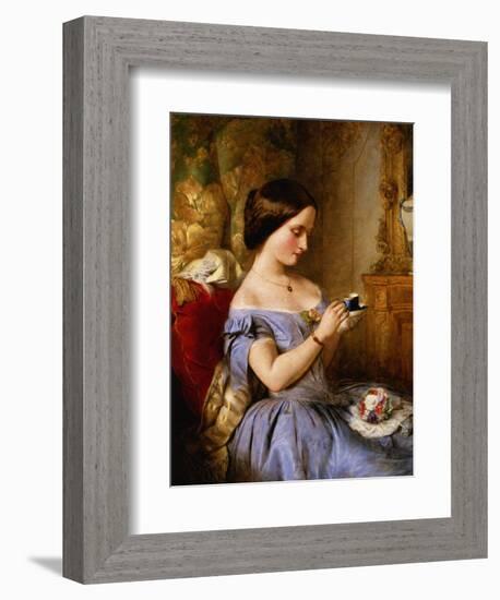 Taking Tea in the Drawing Room-Arthur Hughes-Framed Giclee Print