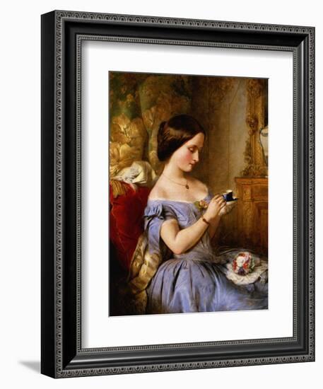 Taking Tea in the Drawing Room-Arthur Hughes-Framed Giclee Print