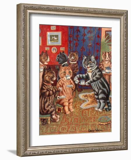 Taking Tea-Louis Wain-Framed Giclee Print