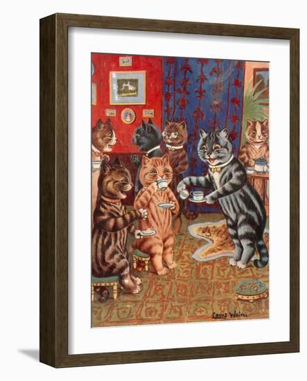 Taking Tea-Louis Wain-Framed Giclee Print