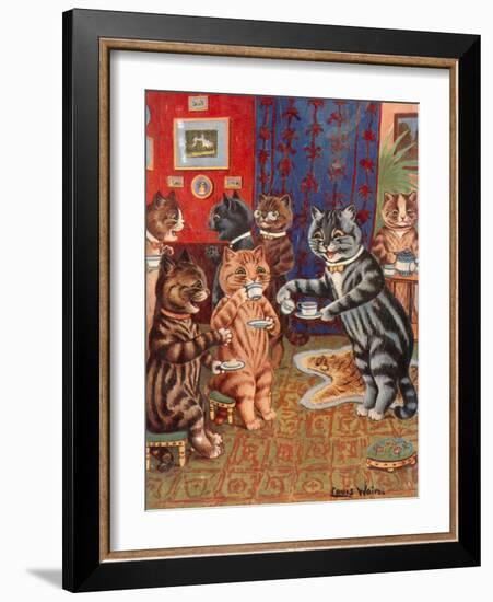 Taking Tea-Louis Wain-Framed Giclee Print