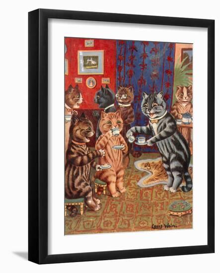 Taking Tea-Louis Wain-Framed Giclee Print