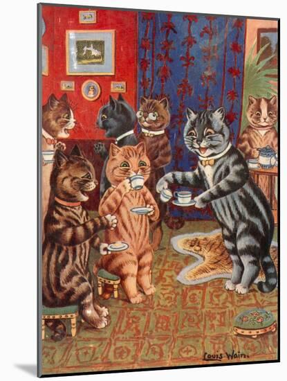 Taking Tea-Louis Wain-Mounted Giclee Print