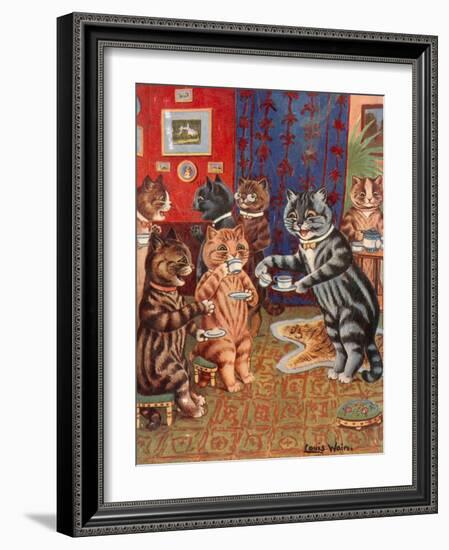 Taking Tea-Louis Wain-Framed Giclee Print