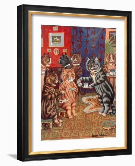 Taking Tea-Louis Wain-Framed Giclee Print