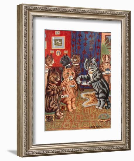 Taking Tea-Louis Wain-Framed Premium Giclee Print