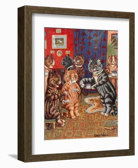 Taking Tea-Louis Wain-Framed Premium Giclee Print