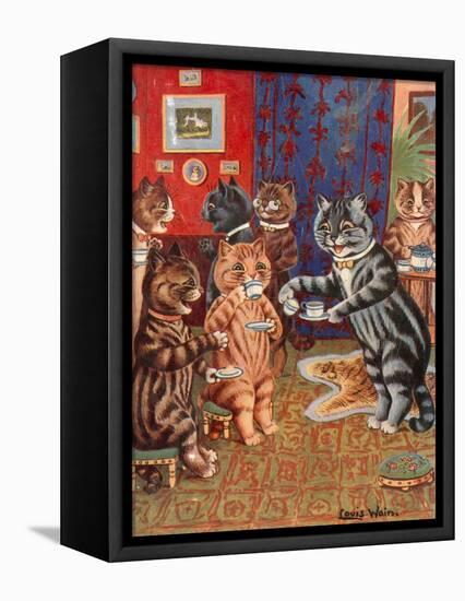 Taking Tea-Louis Wain-Framed Premier Image Canvas