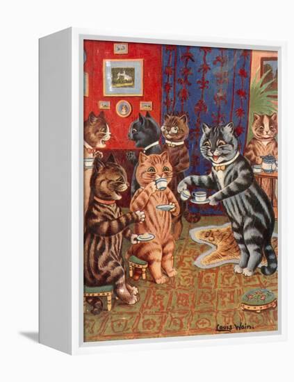 Taking Tea-Louis Wain-Framed Premier Image Canvas