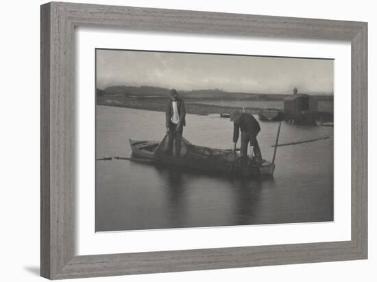 Taking up the Eel-Net ( levée du filet à anguilles )-Peter Henry Emerson-Framed Giclee Print