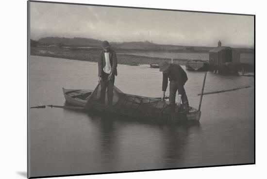 Taking up the Eel-Net ( levée du filet à anguilles )-Peter Henry Emerson-Mounted Giclee Print