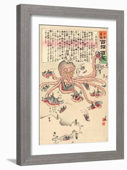 Tako No Asirai-Kobayashi Kiyochika-Framed Giclee Print