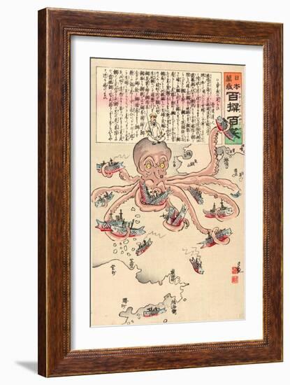 Tako No Asirai-Kobayashi Kiyochika-Framed Giclee Print