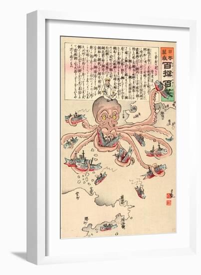 Tako No Asirai-Kobayashi Kiyochika-Framed Giclee Print