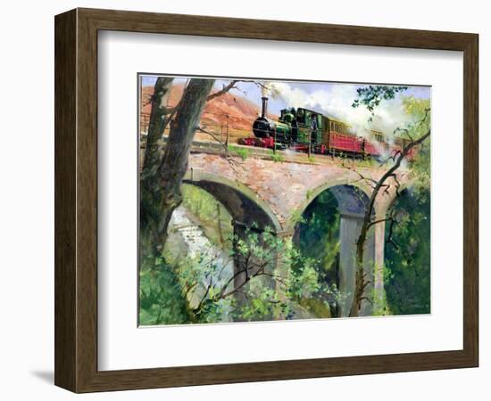 Tal-Y-Llyn Railway on the Dolgoch Viaduct, 1967 (Oil on Canvas)-Terence Cuneo-Framed Giclee Print