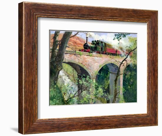 Tal-Y-Llyn Railway on the Dolgoch Viaduct, 1967 (Oil on Canvas)-Terence Cuneo-Framed Giclee Print