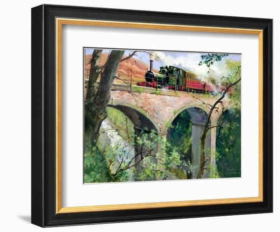 Tal-Y-Llyn Railway on the Dolgoch Viaduct, 1967 (Oil on Canvas)-Terence Cuneo-Framed Giclee Print