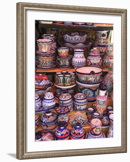 Talavera Pottery, El Parian Market, Puebla, Historic Center, Puebla State, Mexico, North America-Wendy Connett-Framed Photographic Print