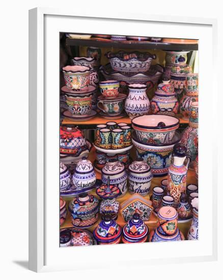 Talavera Pottery, El Parian Market, Puebla, Historic Center, Puebla State, Mexico, North America-Wendy Connett-Framed Photographic Print