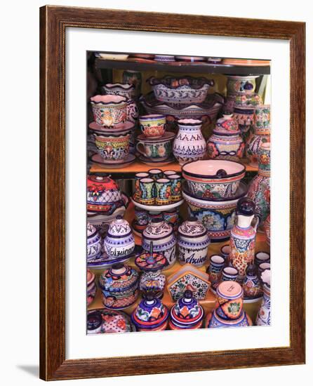 Talavera Pottery, El Parian Market, Puebla, Historic Center, Puebla State, Mexico, North America-Wendy Connett-Framed Photographic Print