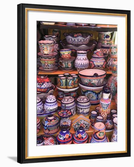 Talavera Pottery, El Parian Market, Puebla, Historic Center, Puebla State, Mexico, North America-Wendy Connett-Framed Photographic Print