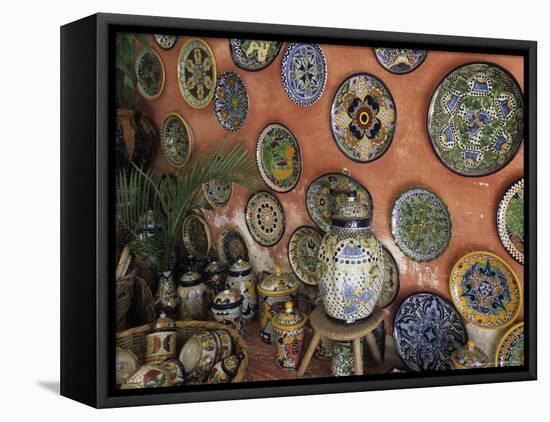 Talavera Pottery on Display, Puerto Vallarta, Mexico-Merrill Images-Framed Premier Image Canvas