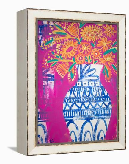 Talavera Vase 2-Gabriela Avila-Framed Stretched Canvas