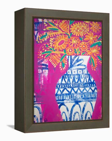 Talavera Vase 2-Gabriela Avila-Framed Stretched Canvas