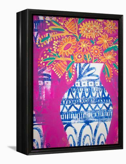 Talavera Vase 2-Gabriela Avila-Framed Stretched Canvas