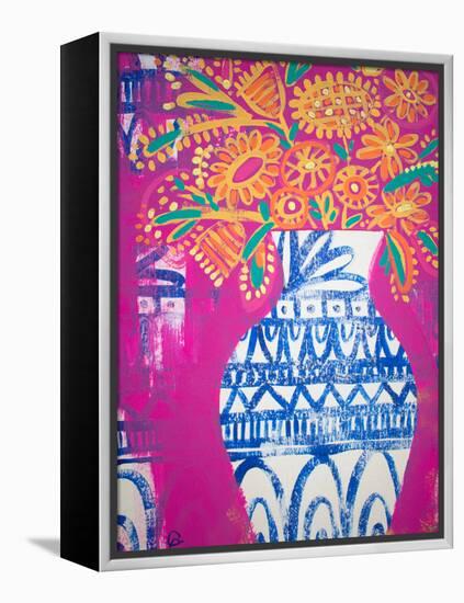 Talavera Vase 2-Gabriela Avila-Framed Stretched Canvas