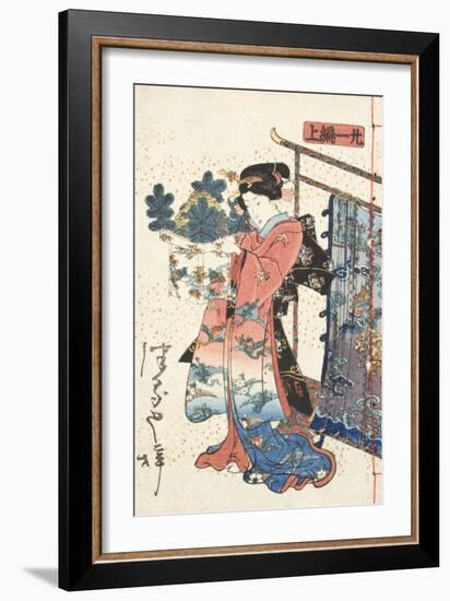 Tale of Genji, Country Style, Volume 21, Book A, 1836-Utagawa Kunisada-Framed Giclee Print