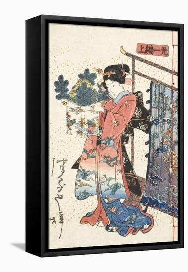 Tale of Genji, Country Style, Volume 21, Book A, 1836-Utagawa Kunisada-Framed Premier Image Canvas