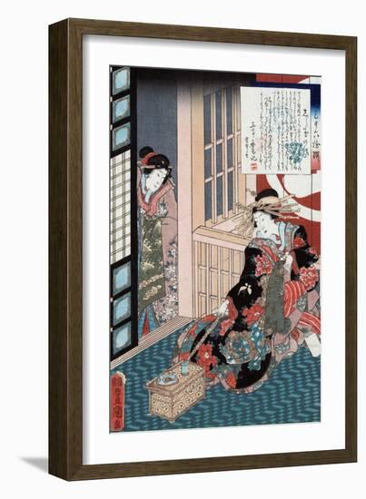 Tale of the Courtesan Shiratama, Japanese Wood-Cut Print-Lantern Press-Framed Art Print