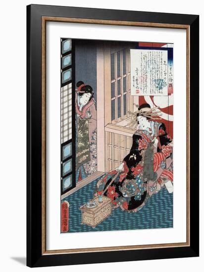 Tale of the Courtesan Shiratama, Japanese Wood-Cut Print-Lantern Press-Framed Art Print