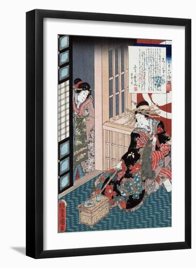 Tale of the Courtesan Shiratama, Japanese Wood-Cut Print-Lantern Press-Framed Art Print
