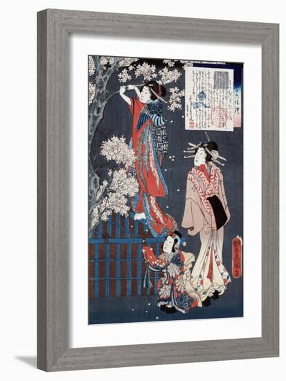 Tale of the Courtesan Wakamurasaki, Japanese Wood-Cut Print-Lantern Press-Framed Art Print