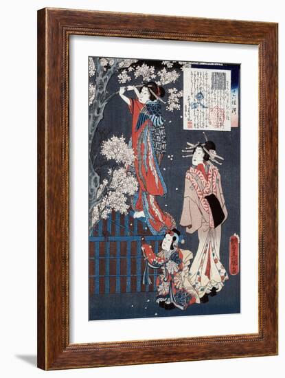 Tale of the Courtesan Wakamurasaki, Japanese Wood-Cut Print-Lantern Press-Framed Art Print