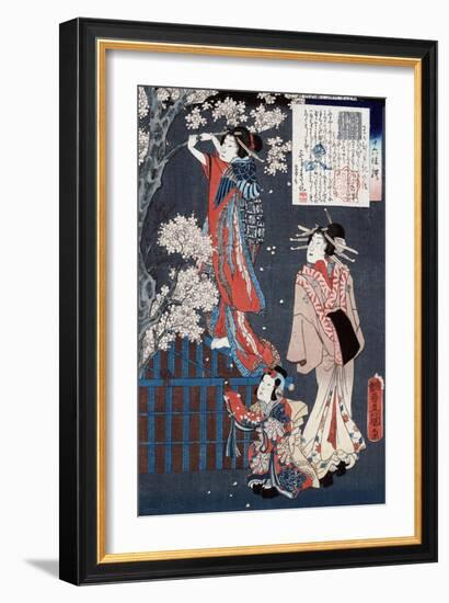 Tale of the Courtesan Wakamurasaki, Japanese Wood-Cut Print-Lantern Press-Framed Art Print